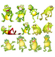 set of frogs vector image vector image