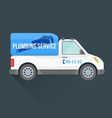 plumbing express service cargo vehicle vector image vector image