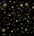 seamless pattern with golden snowflakes vector image vector image