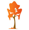 autumn weeping willow - modern flat design style vector image