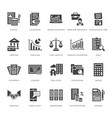 financial accounting flat glyph icons bookkeeping vector image