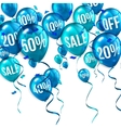 orange flying party balloons with text sale vector image