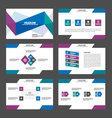 purple blue presentation templates infographic set vector image