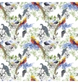 wild pheasant animals birds in watercolor floral vector image vector image