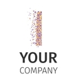 alphabet particles logotype letter-i vector image