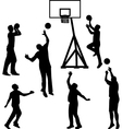 basketball player silhouette vector image vector image