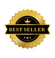 best seller badge logo icon golden color vector image