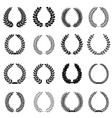 laurel wreaths set silhouette symbol collection vector image