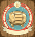 beer barrel label vector image vector image