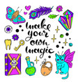 magic lettering color witchcraft cartoon vector image vector image