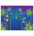 mosque lantern design template hari raya floral vector image