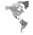 political map of americas in four shades grey vector image
