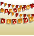 thanksgiving day flags garland on white vector image vector image