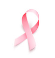 realistic pink ribbon symbol of breast cancer vector image