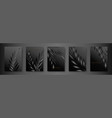 tropical cover design set with palm branch black vector image vector image