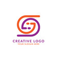 abstract initial letter s with minimalist orange vector image vector image