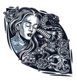 vintage chicano tattoo style template vector image vector image