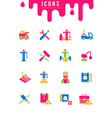 set simple icons construction business vector image