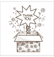 present box with thank you sign vector image