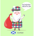 scotland santa claus poster vector image