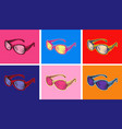 sunglasses hand drawn pop art vector image