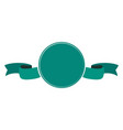 blank round badge vintage green ribbon banner vector image