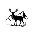deer male horned - mountain landscape wildlife vector image