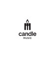 candle music logo design concept vector image vector image