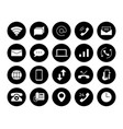contact icons phone communication pictograms vector image