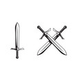 knight swords isolated on white background vector image
