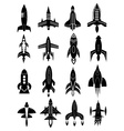 rocket icons set vector image