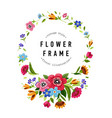 round flower frame template for invitation card vector image