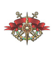 wind rose and anchor colorful nautical tattoo vector image vector image