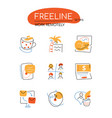 work remotely - modern line design style icons set vector image vector image