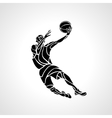 basketball player slam dunk silhouette vector image vector image