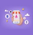 online shopping on application and website vector image vector image