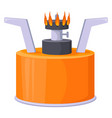 travel stove with gas fire burner cartoon icon vector image vector image