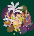 set of isolated hindu gods meditation in yoga vector image vector image