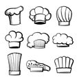 outline chef hats and toques set vector image vector image