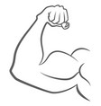 biceps icon strong hand muscle in outline style vector image vector image