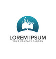 digital tree logo design concept template vector image