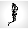 basketball player slam dunk silhouette vector image vector image