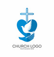 Cross of jesus and the flying dove Royalty Free Vector Image