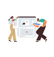 ui ux designers designing web-site page interface vector image
