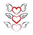 heart with wings collection cartoon vector image