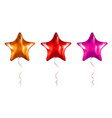 set bronze and red star shaped foil balloons vector image vector image