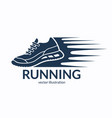 speeding running shoe icon symbol or logo vector image