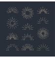 set of vintage sunbursts in different shapes vector image
