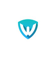 shield letter w logo icon design vector image