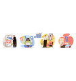 social network concept scenes set collection vector image